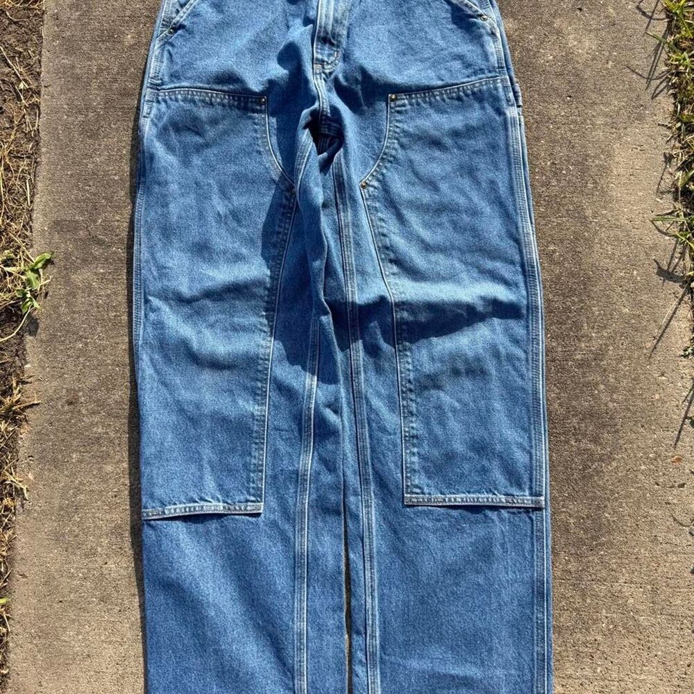 Vintage Y2K 2000: Carhartt blue double knee jeans Size 33x34, great shape!